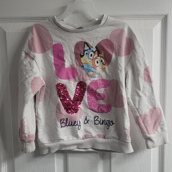 Other - #537 Blue Bingo Heart Sweater sz approx 4T